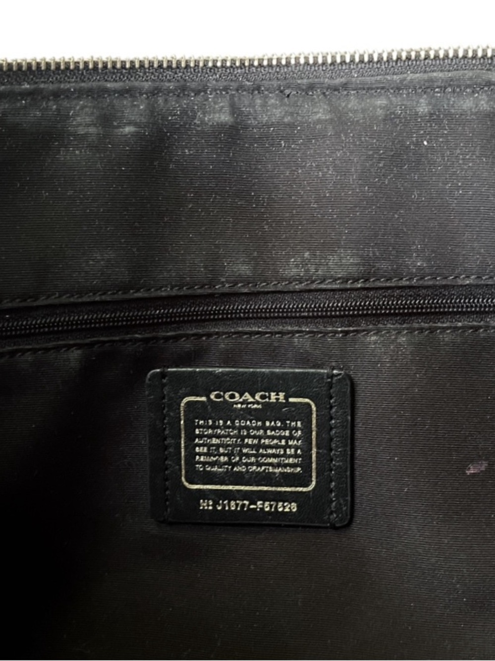 Coach Station Tote Bag in Black Crossgrain Leather w/Gold-Tone Hardware - Picture 15 of 16